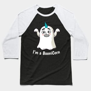 Funny Halloween: Relaxed Boonicorn Unicorn Ghost Baseball T-Shirt